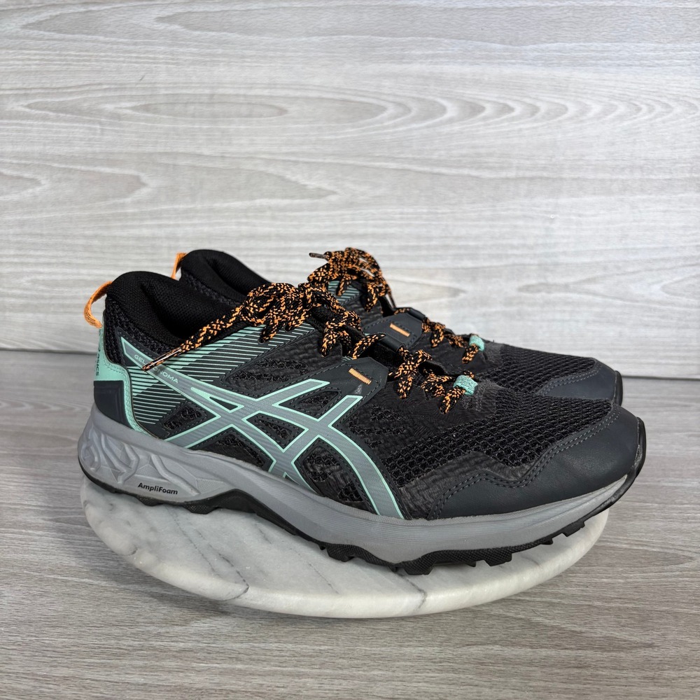 ASICS Gel-Sonoma 5 Trail Running Shoes Womens 10 Black Mint Green 1012A568